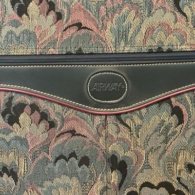 Two Vintage Airway Matching Suitcases with Wheels