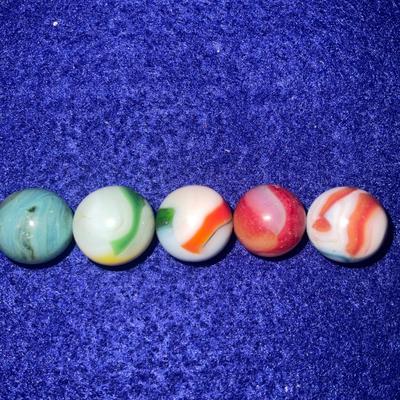 Five Vintage Marbles