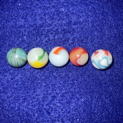 Five Vintage Marbles