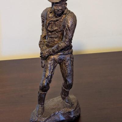 Signed Lawman Brass Figure Approx 18" Tall