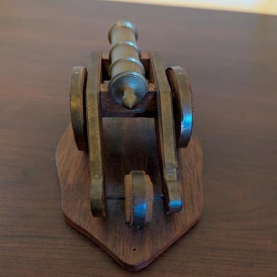 Vintage Brass Cannon Gun Desktop Decor