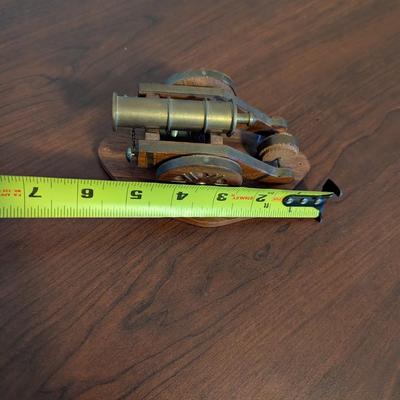 Vintage Brass Cannon Gun Desktop Decor