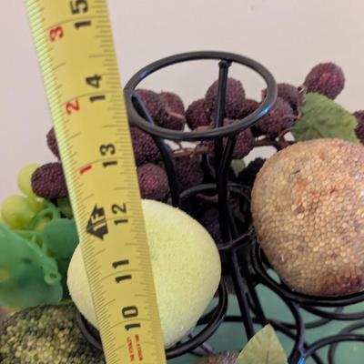 Vintage Beaded Fruit With Wooden Turntable