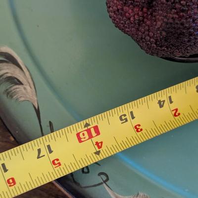 Vintage Beaded Fruit With Wooden Turntable