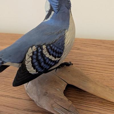 Vintage #4/100 Lester Braddock Blue Jay Bird Sculpture Figurine Signed