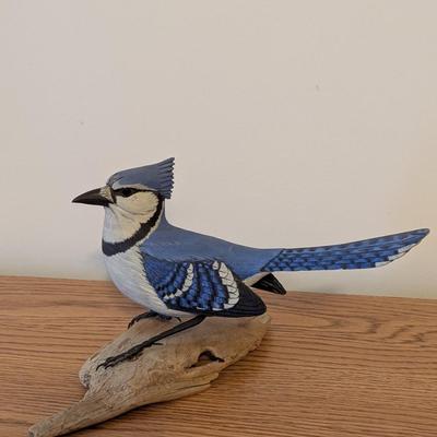 Vintage #4/100 Lester Braddock Blue Jay Bird Sculpture Figurine Signed