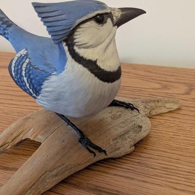 Vintage #4/100 Lester Braddock Blue Jay Bird Sculpture Figurine Signed