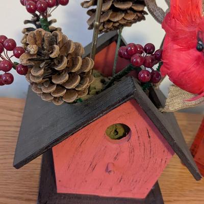 Bird House Lantern & Rose Home Decor