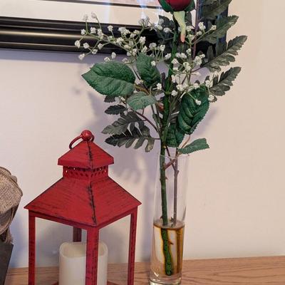Bird House Lantern & Rose Home Decor