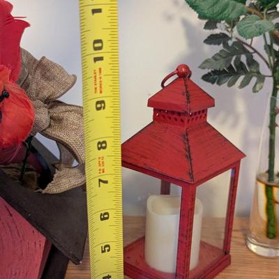 Bird House Lantern & Rose Home Decor