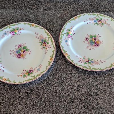 Pair Of Noritake Hand Painted Floral Plates