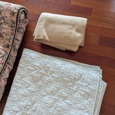 Assortment Of Blankets Quilts & Couch Cover