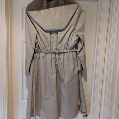 Vintage London Fog Maincoats Womens Trench Coat Khaki Removable Lining Size Medium Regular