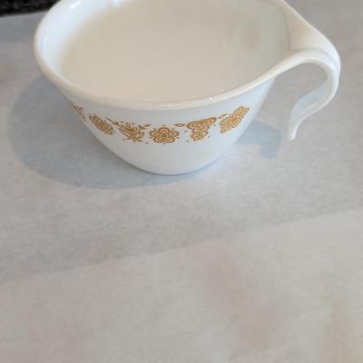 Vintage Corelle Golden Butterfly Hook Handle Cups Federal Glass Sunflower Pattern