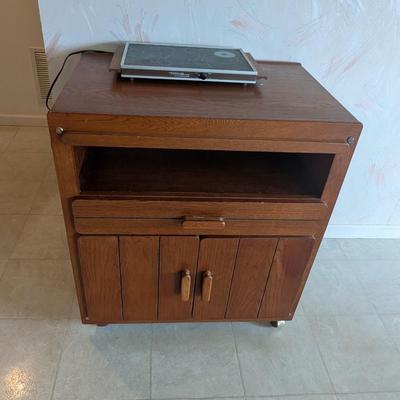 Rolling Microwave Cart With Thermo Glass By Cornwall Warmer