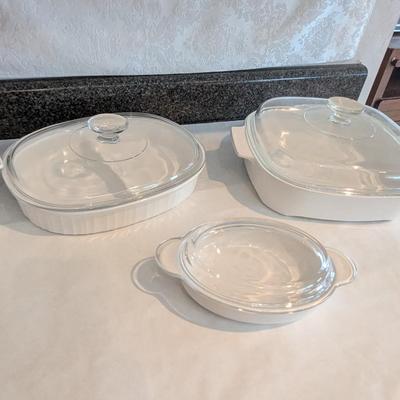 Vintage Corning Ware Floral Bouquet Pattern Dishes With Lids