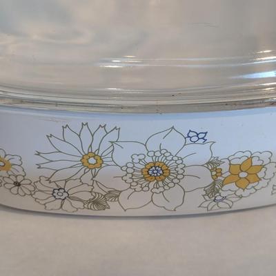 Vintage Corning Ware Floral Bouquet Pattern Dishes With Lids