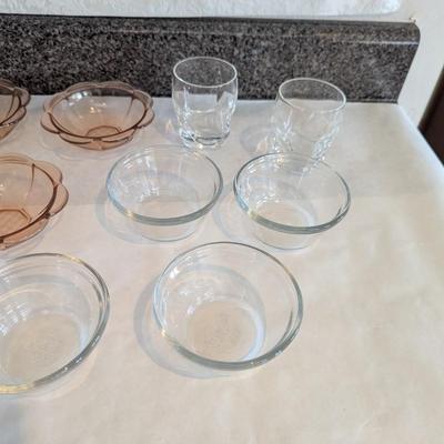 Vintage Glasses & Bowls Smoked Port Glasses Flower Trinket Bowls
