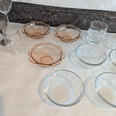 Vintage Glasses & Bowls Smoked Port Glasses Flower Trinket Bowls