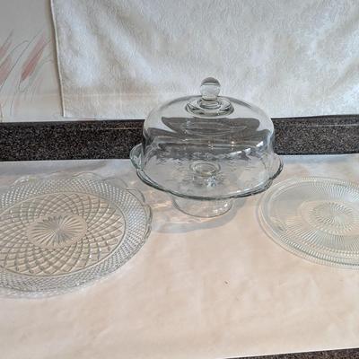 Glass Cake Stand & Dessert Plates