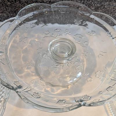 Glass Cake Stand & Dessert Plates