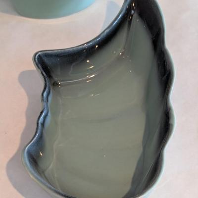 Vintage MCM Handmade Riogrande Ware Lazy Susan Rio Grande Aqua Turquoise Rare 1950s Dallas TX USA 19LS-T Chip and Dip