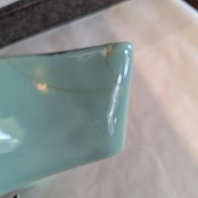 Vintage MCM Handmade Riogrande Ware Lazy Susan Rio Grande Aqua Turquoise Rare 1950s Dallas TX USA 19LS-T Chip and Dip