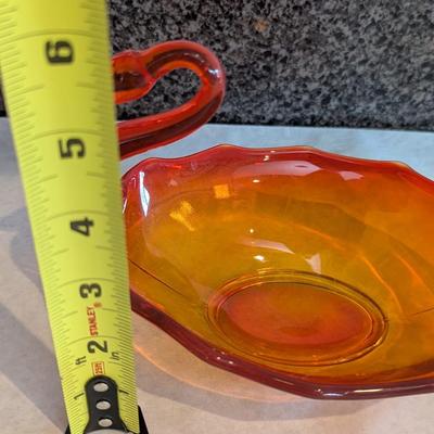 Viking Orange Glass Swan Bowl
