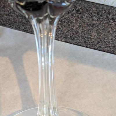 Vintage Empoli Style Art Glass Pedestal Covered Dish
