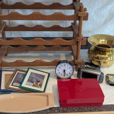 Assortment Of Home Decor Wine Rack Spittoon