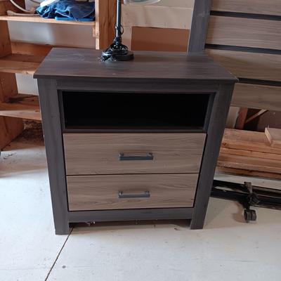 DOUBLE SIZE HEADBOARD WITH FRAME AND MATCHING NIGHT STAND