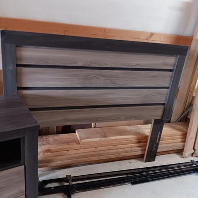 DOUBLE SIZE HEADBOARD WITH FRAME AND MATCHING NIGHT STAND