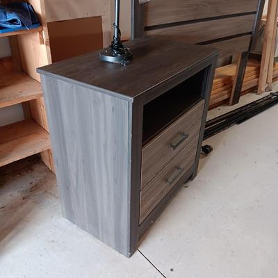 DOUBLE SIZE HEADBOARD WITH FRAME AND MATCHING NIGHT STAND