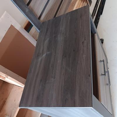 DOUBLE SIZE HEADBOARD WITH FRAME AND MATCHING NIGHT STAND