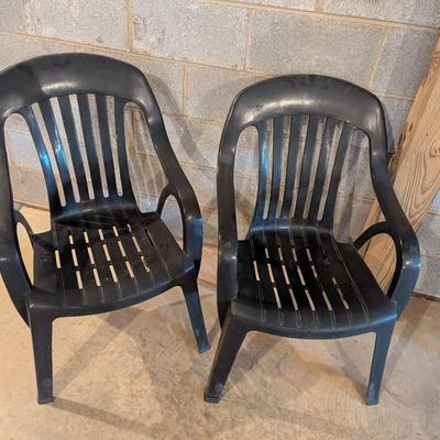 Pair Of Plastic Outdoor Chairs