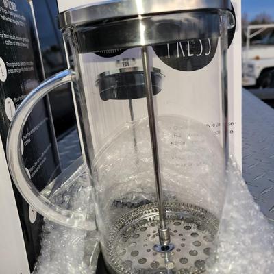 Two New Glass and stainless steel French Presses