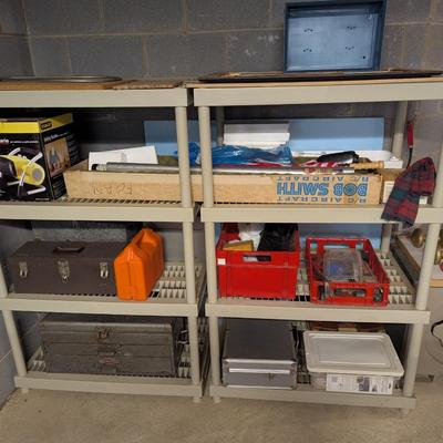 Pair Of Plastic Shelving Units Approx 36" x 24" x 55 1/2" Each