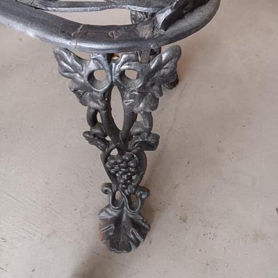 WROUGHT IRON PATIO BENCH, 2 CHAIRS AND A TABLE
