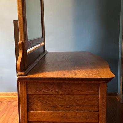 Vintage Wooden Dresser with Mirror