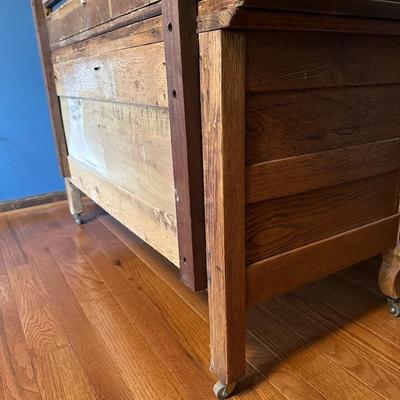 Vintage Wooden Dresser with Mirror
