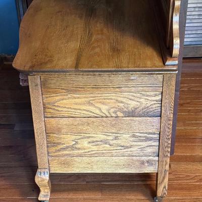 Vintage Wooden Dresser with Mirror