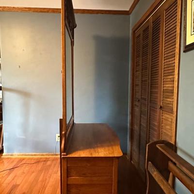 Vintage Wooden Dresser with Mirror