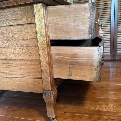 Vintage Wooden Dresser with Mirror
