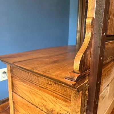 Vintage Wooden Dresser with Mirror