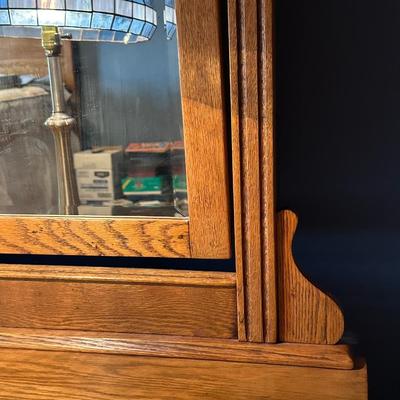 Vintage Wooden Dresser with Mirror