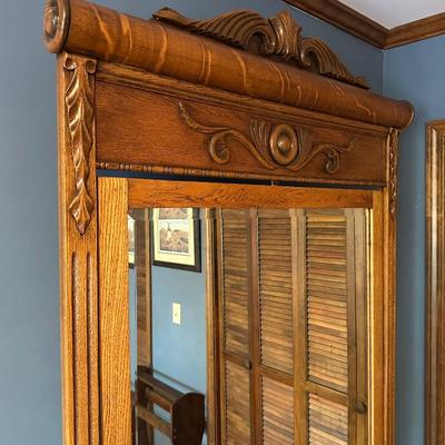 Vintage Wooden Dresser with Mirror