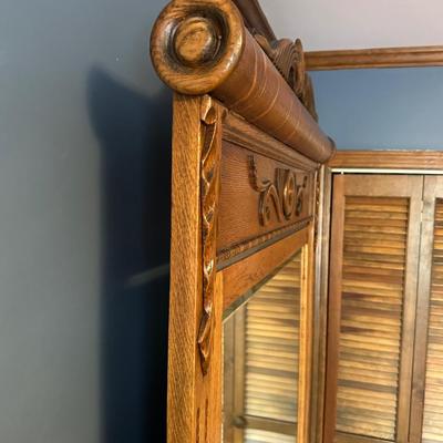 Vintage Wooden Dresser with Mirror