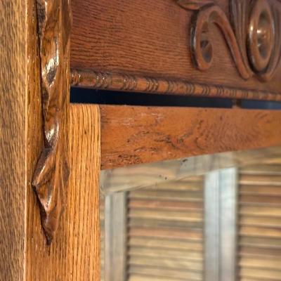 Vintage Wooden Dresser with Mirror