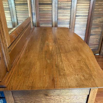 Vintage Wooden Dresser with Mirror