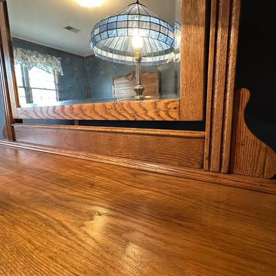 Vintage Wooden Dresser with Mirror